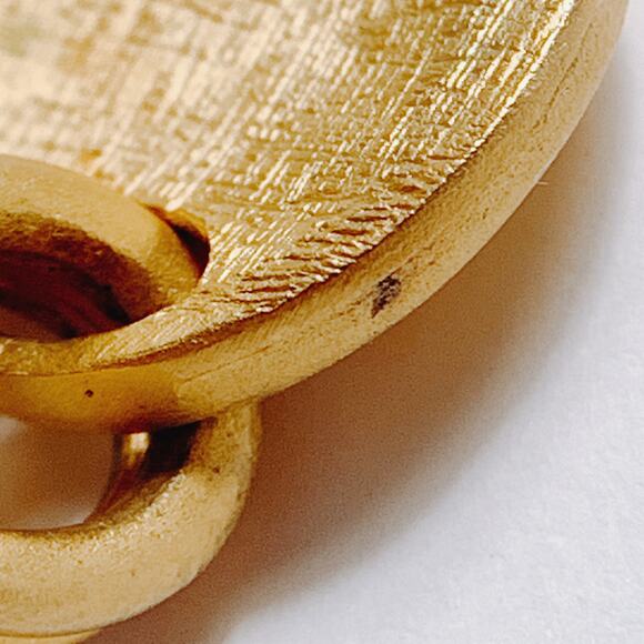 VTG Dangle Earrings Double Disc 1980s 1990s Gold Tone - Picture 10 of 15